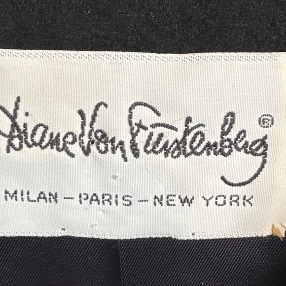 Vintage Diane Von Furstenberg Black 100% Wool Vest Lined Size 4 Old Money - Picture 7 of 10